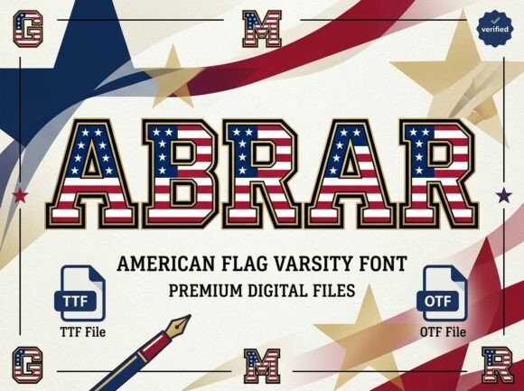Abrar: The Varsity Font with Built-In Patriotism