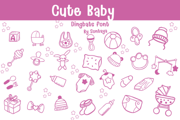 Cute Baby: A Dingbat Font for Nursery and Baby Designs
