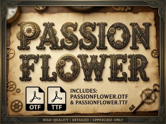 Passion Flower: The Steampunk Typeface for Industrial Depth